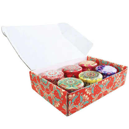 NUEVO DISEÑO de 6 Velas Aromáticas de Soya Premium en Contenedores  Reutilizables Mandalas, 100% Naturales - Regala Relajación y Bienestar